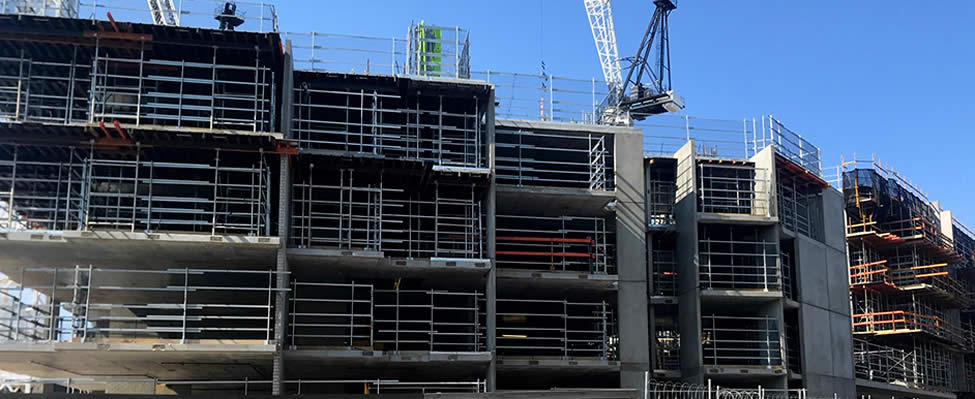 Temporary handrail installation - contruction site